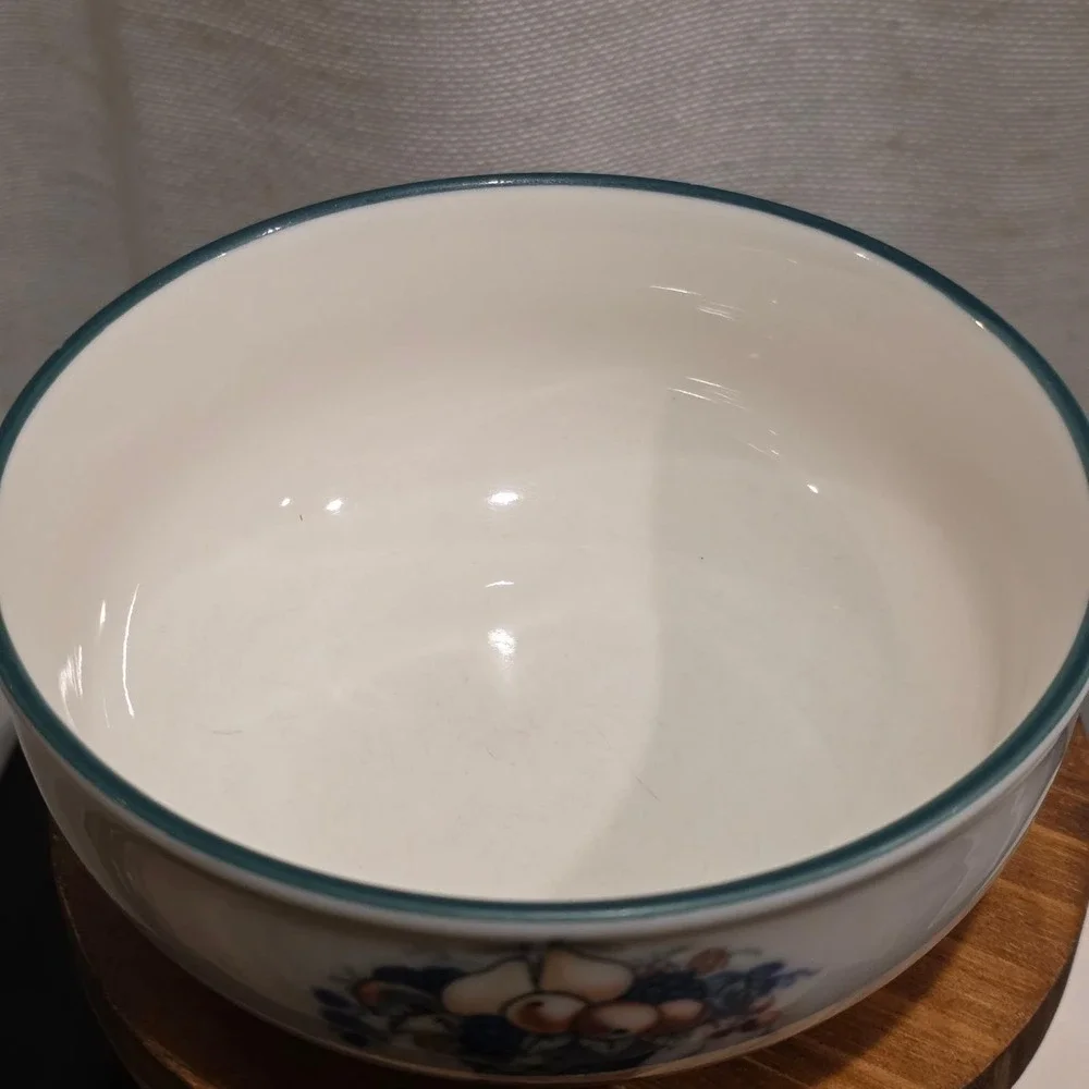 Vintage Set of 4 Napoli Hand-painted Soup Cereal Bowls Stoneware Fruit‎ Basket